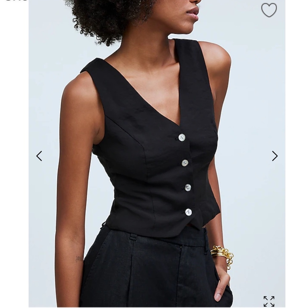 Madewell Black Button-Up Vest